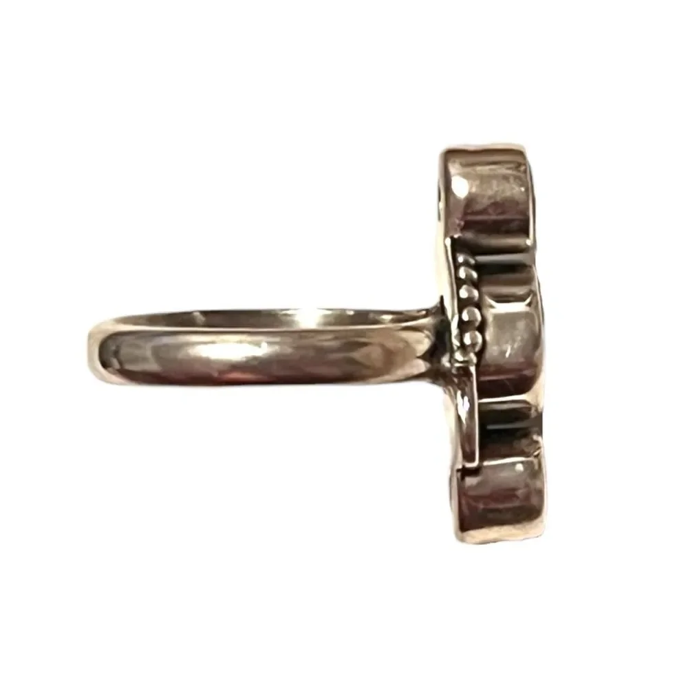 Artisan Amethyst And Garnet 925 Sterling Silver Cocktail Ring Size 6